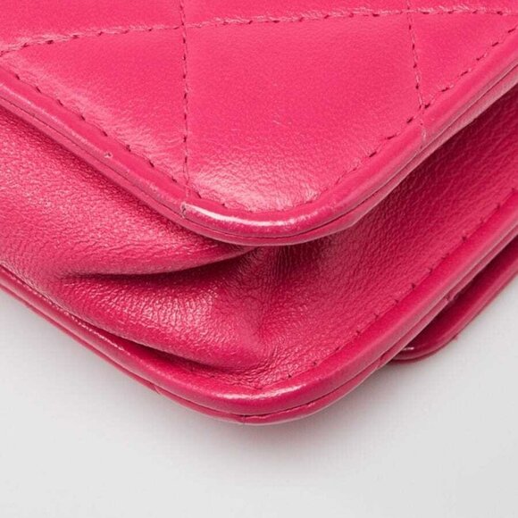 Chanel Pink Quilted Lambskin Leather Classic WOC Clutch Bag - Picture 4 of 10